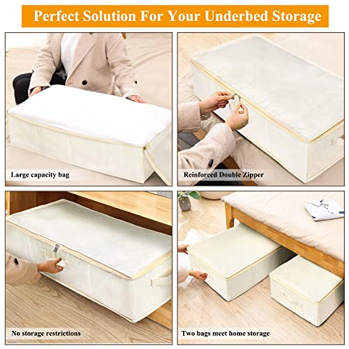 punemi 6 inch Tall Sturdy Under Bed Wedding Dress Storage Box, 2Pack, Beige - color: Beige, size: 2 Pack-6.7 inch Tall-Structured