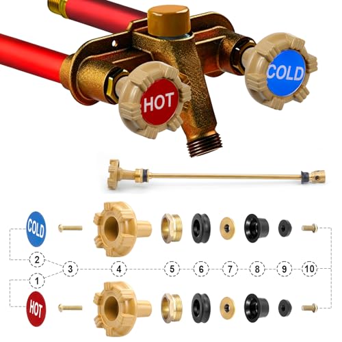 RK-22MH Outdoor Faucet Repair Kit for Woodford Model 22 Outside Faucets Parts Include Wheel Metal Handle Screws Packing Nut Washer Valve Seat Rubber, 18PCS Set - style: RK-22MH