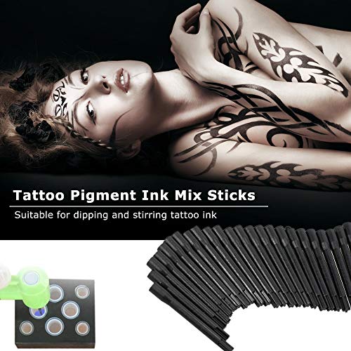 Yuelong Tattoo Ink Mixer With 100 Mixing Sticks and 300 Ink Cups Kit - size: Ink Machine +300pcs Caps