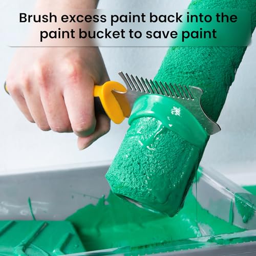 VOOMEY 5-in-1 Paint Roller Cleaner Tool with Hammer Base & Brush Comb - size: 5 in 1 Paint Roller Cleaner