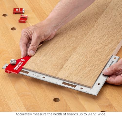 Woodpeckers Setup Square – Precision Stainless Steel Framing Square 4-in-1 Tool with Caliper Head, Stops & Rack-It Holder, Easy Shop Setup Gauge for Tool Settings, Inch – Made in USA - style: Inch