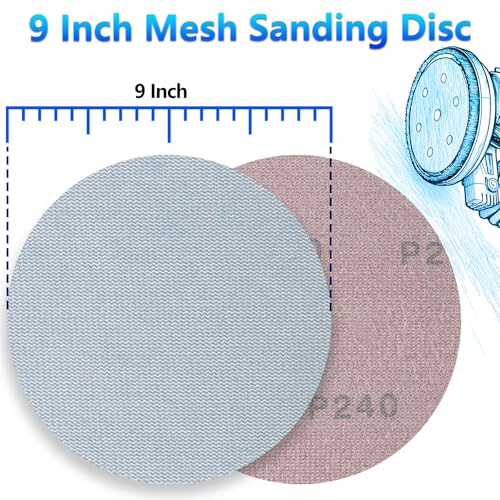 25 Pcs 9 Inch Ceramic Mesh Sanding Disc for Drywall Sander 240 Grit - style: 240Grit