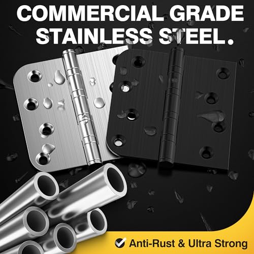 KOLET Ball Bearing Door Hinges, 4 x 4 Inches, Matte Black, 12 Pack - color: Matte Black, size: 12 Packs