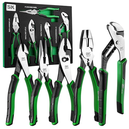 SK 5-Piece Pliers Set, Anti-slip Handle, with EVA Foam Tool Organizer - style: with EVA Organizer
