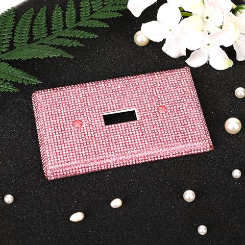 Bling Light Switch Cover Plate Pink Shiny Wall Plate Cover Rhinestones Outlet Covers Pink Decorative Bling Switch Cover Rhinestone Light Switch Cover Shiny Single Light Switch Decorative Cover