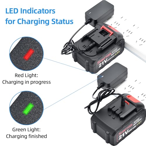 21v Battery Charger Adapter, 2-Pack(Battery Not Included)