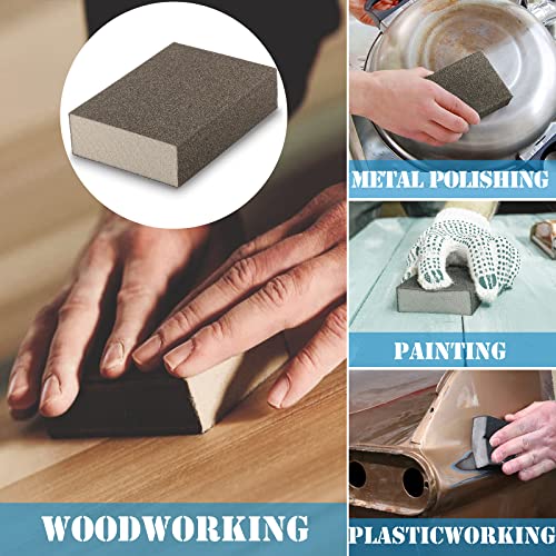 8Pcs 80 Grit Sanding Blocks, Jamiikury Coarse Sanding Sponge Washable and Reusable, Wet Dry Sandpaper Sponge for Wood Metal FurniturePaint and Drywall - size: 80 Grits