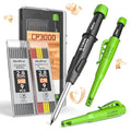 Nicpro Carpenter Pencil with Sharpener & Holster, Construction Pencil-Black - color: Black with Green