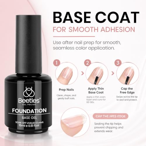 Beetles 3Pcs 15 ml White Gel Nail Polish with Gel Base and Top Coat Set - color: A-White-3
