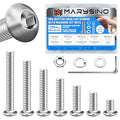 159 Pieces M6 Screw, Button Head Socket Cap Metric Screws Assortment Kit, 304 Stainless Steel Bolts and Washers/Nuts/Hex Wrenches M6*8/12/16/20/25/30/35mm - size: 159Pcs M6