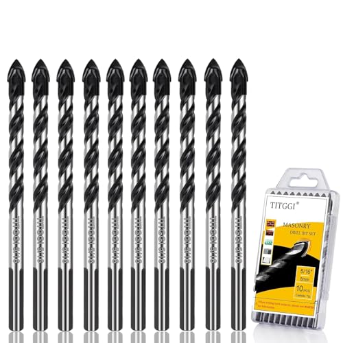 10-Piece 5/16" Masonry Drill Bit Set & Concrete Drill Bit Set - size: 10 pcs 5/16" Masonry Drill Bit Set