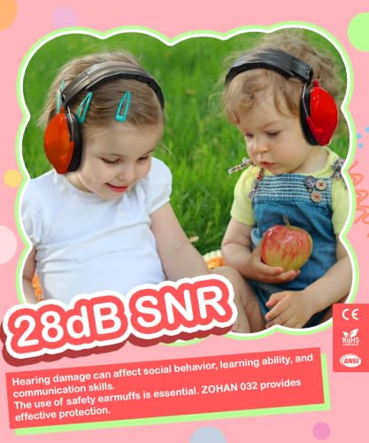 ZOHAN 032 Kids Noise Cancelling Headphones - 25dB NRR Kids Ear Protection, Hearing Protection Safety Ear Muffs for School Monster Truck Fireworks Traveling Studying Concerts Autism - Red - color: 1pack - Red