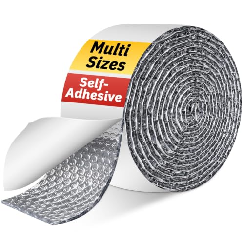 Double Bubble Reflective Foil Insulation Tape, Self-Adhesive Ac Pipe Insulation Wrap for AC Hose, HVAC Duct, Exhaust Hose, Bubble Wrap Insulation for Weatherproof Attics, Windows, Garages - 4 inch - style: 4in wide x 16.5ft long