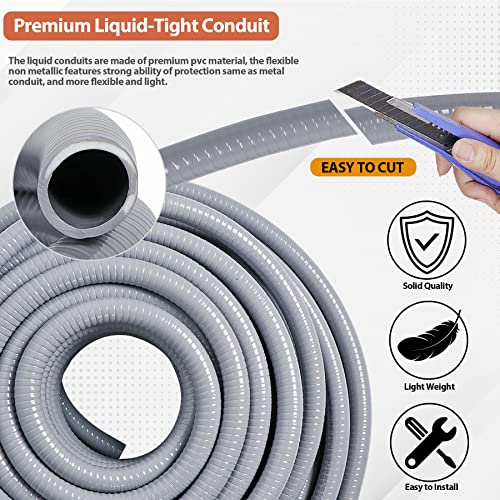 Liquid-Tight Conduit Kit 1/2inch 25ft w/UL Certification - size: 1/2inch 25ft