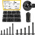 170Pcs #8#10 Modified Truss Head Self Tapping Sheet Metal Screws Kit - size: 445pcs #8#10 Black