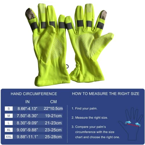 Reflective Gloves for Traffic Control, Lighted Running Gear, High Visibility and Easily Seen, Great Flexibility