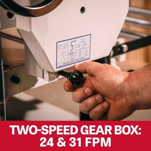 JET 20-Inch Thickness Planer for Woodworking, Straight Knife Cutterhead with 2-Speed (24 FPM / 31 FPM) Feed Rate, 3 HP, 230V 1Ph (JPW-208-1)