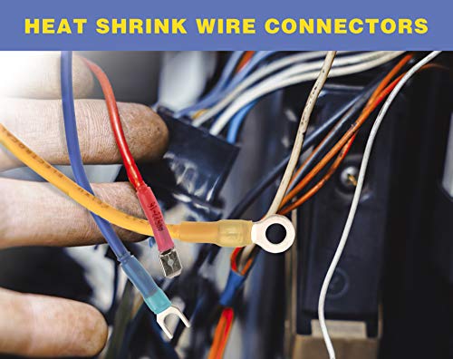 haisstronica 200PCS Heat Shrink Spade Connectors, 22-10 AWG, Female - size: AWG 22-10, style: Female 200PCS