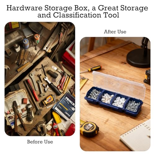 Parts Organizer Box 4 Pack Compartment Hardware Storage Bin Set