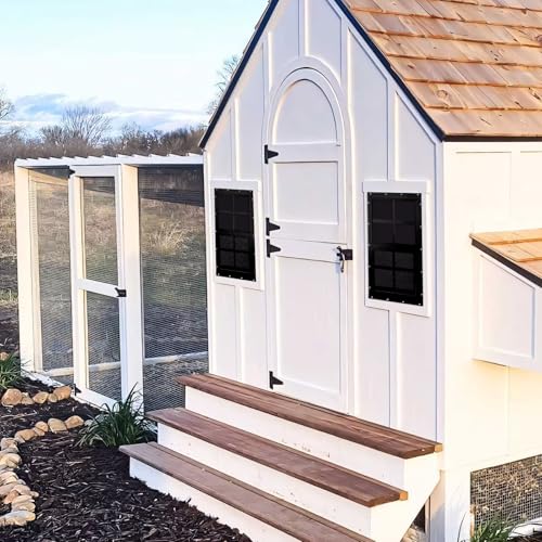 2 Pack Shed Windows, Chicken Coop Windows, 14" x 21" Black - color: Black, size: 14" x 21"