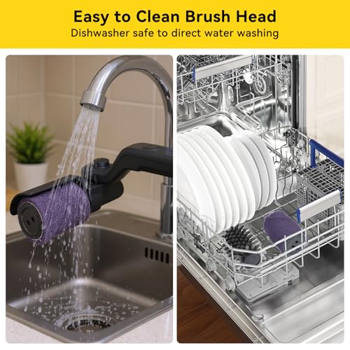 Electric Grill Brush, 3 Speed Powerful BBQ Cleaning Brush with 180° Adjustable Head, Stainless Steel Wire Automatic Grill Cleaner for Outdoor Camping & BBQ Accessories - color: Black