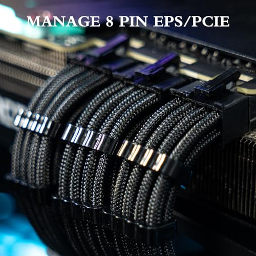 Sirlyr Black 24-PCS PSU Cable Combs Kit,24/12VHPWR/8Pin,3.5mm - color: Black