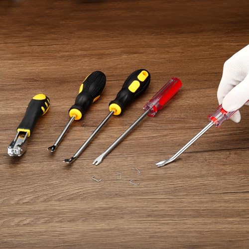 PATIKIL Upholstery Staple Remover, 6" V Curved Construction Staple Puller Staple Nail Tack Tool for Furniture Wooden Floor Photo Frame, Yellow - size: 6"