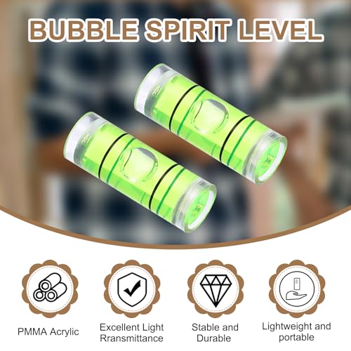 HARFINGTON 12pcs Mini Cylindrical Bubble Spirit Level Vials 8x22mm - size: 8x22mm