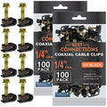 BEST CONNECTIONS Coaxial Cable Clips with Pre-Inserted Screw (200 Pack) – Black Single Cable Mounting Clamps for Coax Cable (RG6, RG59) and Ethernet Cable – Cord Fastener/Strain Relief Clip - style: 200 PACK