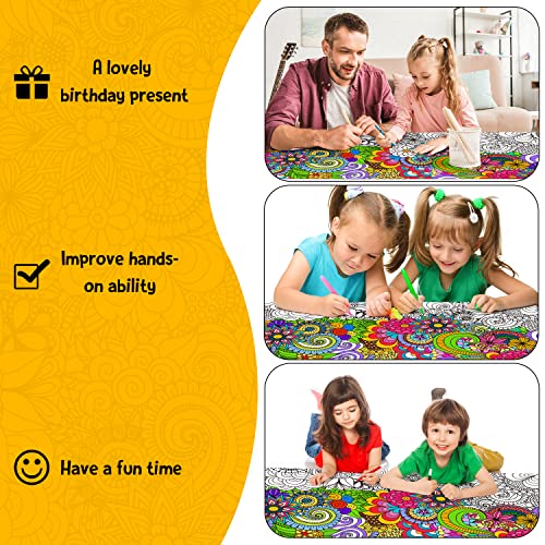 Dvbonike Jumbo Mandala Coloring Poster Giant Flower DIY Drawing Paper Craft - style: Flower No.1