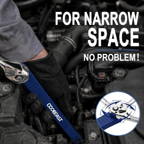 Pro Offset Extension Wrench 19PCS,Impact Wrench Extender Tools Socket Set - color: Blue