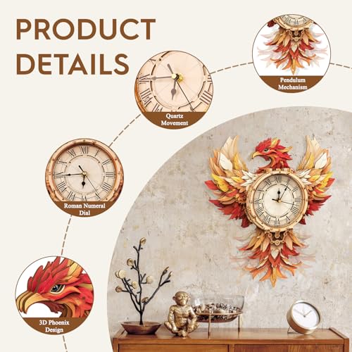 Cutywood 3D Wooden Puzzles for Adults-Phoenix Clock Puzzle-Adult Crafts - color: Phoenix Clock