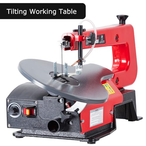 Variable Speed Scroll Saw 16-Inch With Extra-Large Adjustable Tilting Work Table for Woodworking - style: no led