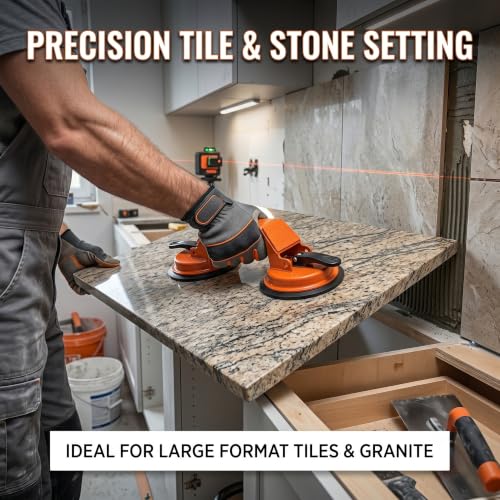 Floor Gap Fixer Tool Kit for Laminate and Vinyl Plank, Heavy Duty Double Suction Cup Floor Gap Closer with Non-Marring Rubber Mallet, Sticky Pads, Seam Knife - Complete DIY Home Flooring Repair Set