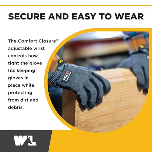 Wells Lamont Men's FX3 Extreme Dexterity Work Gloves - color: Grey/Black, size: X-Large (Pack of 1)