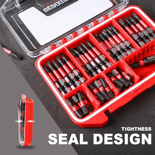 Geinxurn IPX4 Waterproof Small Storage Parts Organizer, Small Parts Case with Removable Dividers, Screwdriver Bit Set Box(1 Boxes) - size: 1pcs Box