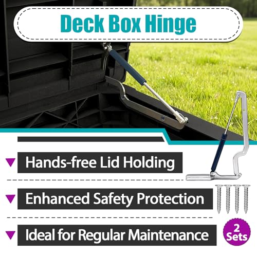 2 Sets Deck Box Hydraulic Hinge Compatible with Keter Deck Box