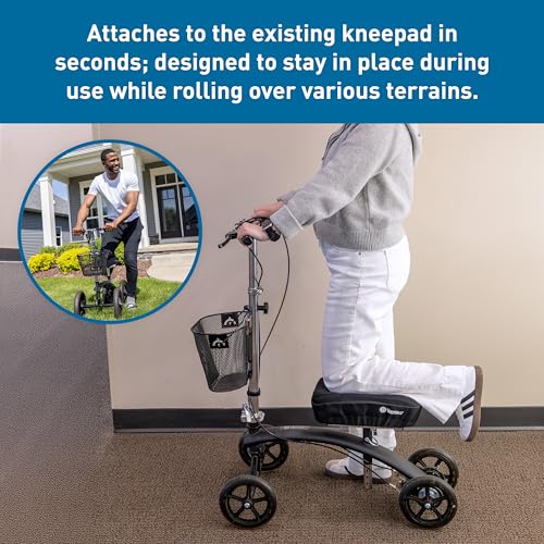 BodyMed Knee Walker Padded Gel Cover, Gel + Memory Foam Cushion, Elastic Fit Design, Low-Profile Comfort Pad, One Size Fits Most Knee Walkers