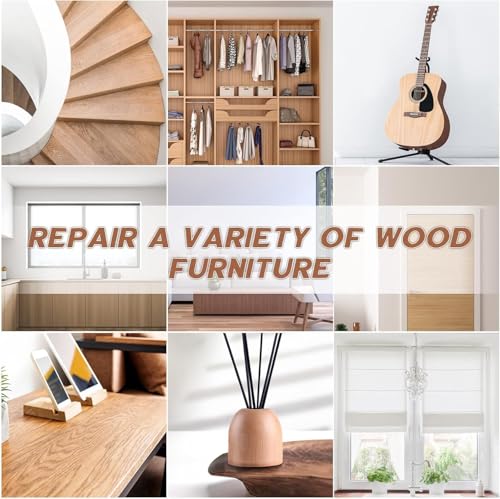 DEWEL Dual-Tipped Furniture Markers Touch Up, Upgrade 17 Pcs Wood Furniture Repair Kit, Wood Touch Up Markers and Wax Sticks with Repair Tools, Easily Repair Wood Floor Scratches, Wood Stain and Dents