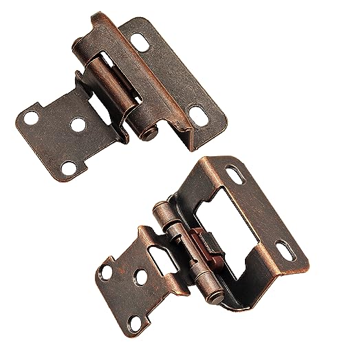 8 Pack (4 Pairs) 1/2 Inch Overlay Partial Wrap Hinges Oil Rubbed Bronze - color: Oil Rubbed Bronze, size: 8 Pack (4 Pairs)