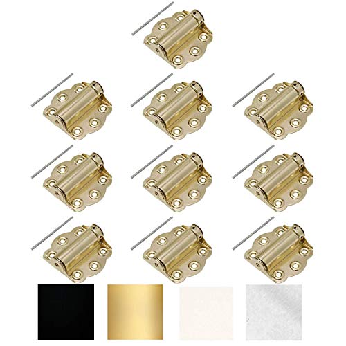 Litepak Adjustable Screen Door Hinge Professional Grade Hardware Self-Closing Easy Install (10 Pack, Polished Brass) - color: Polished Brass, size: 10 Pack