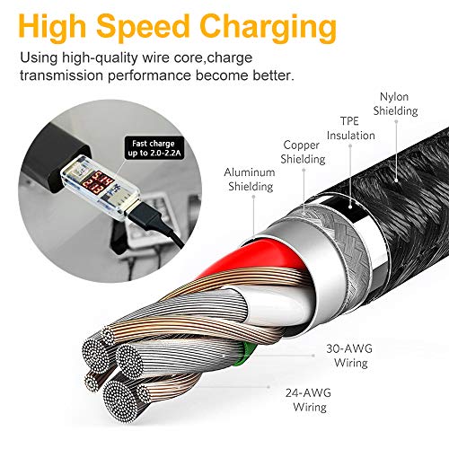 Multi Charging Cable, 2Pack 4FT 4 in 1 Charging Cable for Multiple Devices - color: Black