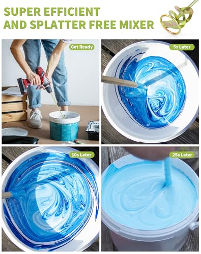 Paint Stirrer for Drill, Mixing Paddle Attachment, 1-5 Gallon, Zinc Plated