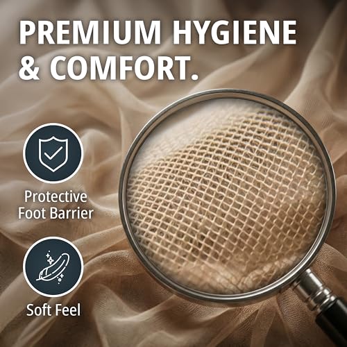 Leather Hero Disposable Try On Socks - Tan Footies for Women, 72 Pairs/144 Pieces