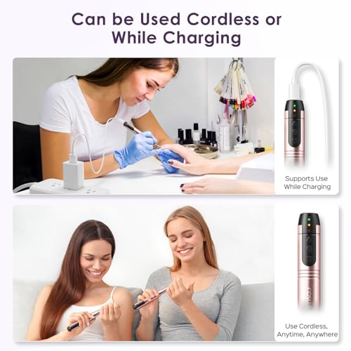 COSLUS C20 Cordless Nail Drill Electric File: Portable All-in-One Kit - color: Gold