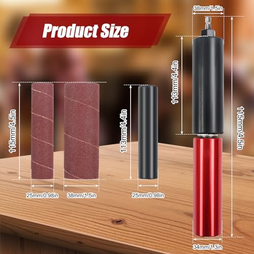 Handheld Spindle Sander Adapter for Power Drill, Portable Sanding Drum, Universal Hexagonal Attachment for Power Drill Chuck