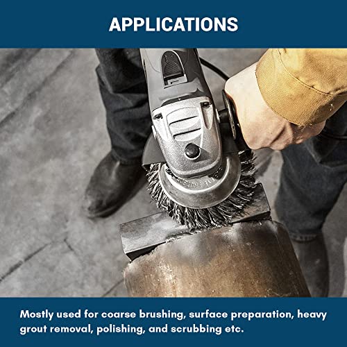 Benchmark Abrasives 3” Nylon Wire Wheel Cup Brush with 5/8"-11 Female Thread, Perfect for Rust or Paint Removal, Sanding, Polishing, Scrubbing, Heavy Grout Removal - (Gray) - color: Gray