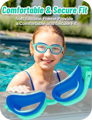 Vvinca Kids Swim Goggles, Swimming Goggles for Kids 3-14 Anti-Fog UV Protection No Leak Pool Glasses for Boys Girls - color: 09 - Red & White