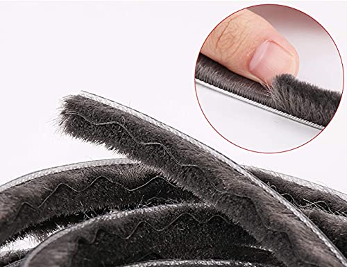 Weather Stripping Door Seal - 5m (16ft) Brush Weather Stripping,Card-Slot Seal Strip Pile Weatherstrip for Door Window (5mm x 8mm (Backing 0.197 x Brush 0.315 Inch), Gray) - size: 5 mm x 8 mm