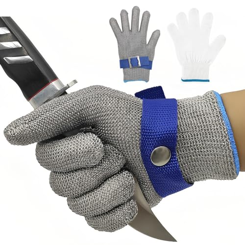 ANSI A9 Cut Resistant Glove,Stainless Steel Mesh Metal Glove,Food Grade for Kitchen Cooking, Butcher Meat Cutting, Oyster Shucking, Mandoline, Fishing,S,1pcs - size: Small (Pack of 1), style: Steel Wire+hppe